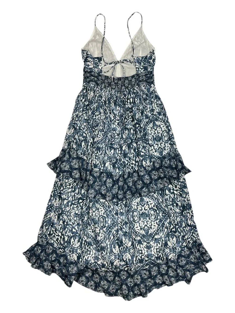Abercrombie & Fitch Tiered Maxi Dress S Blue Ruffle Sleeveless Summer